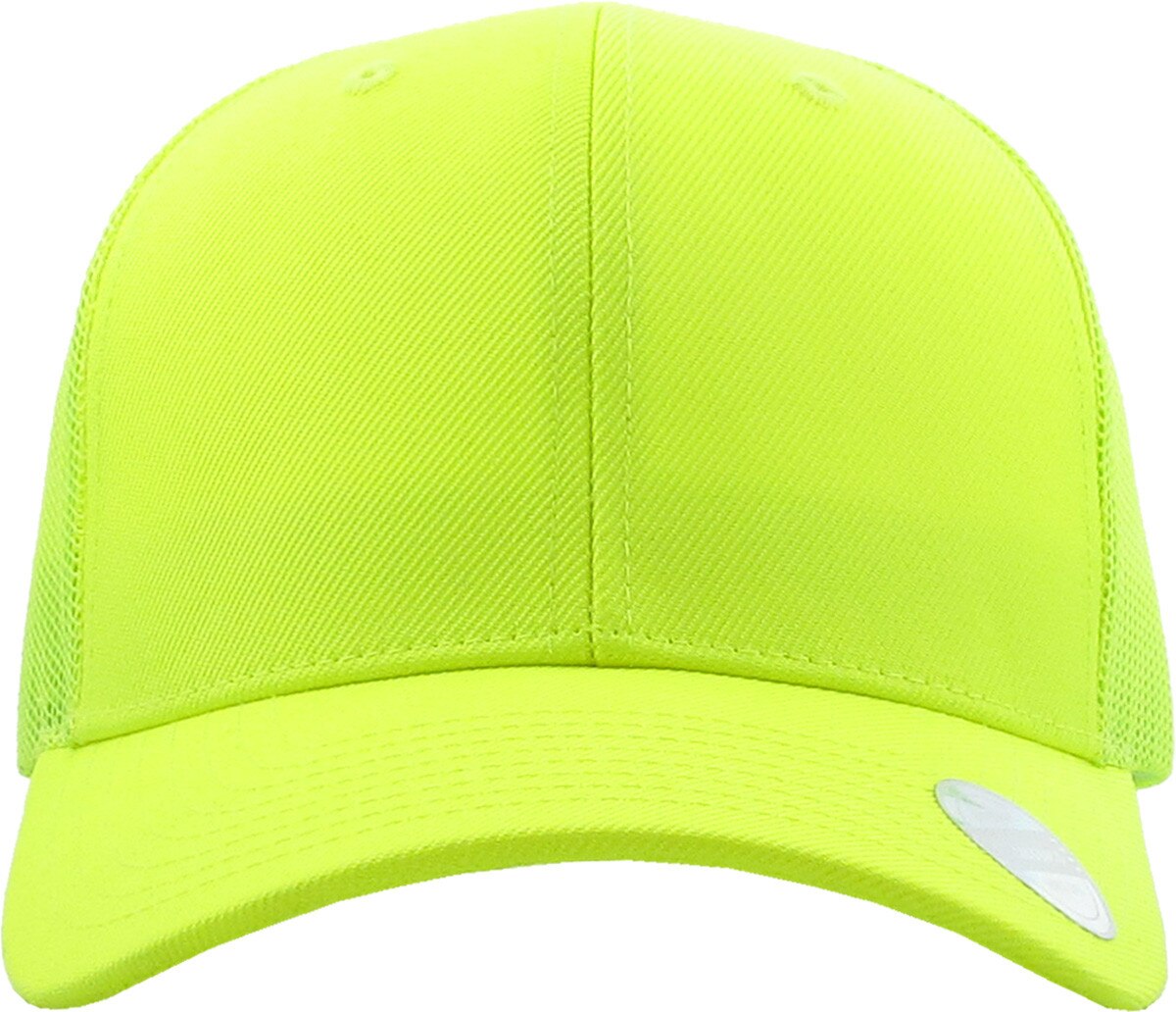 Neon Lime Classic 6 Panel Trucker Mesh Snapback Front View